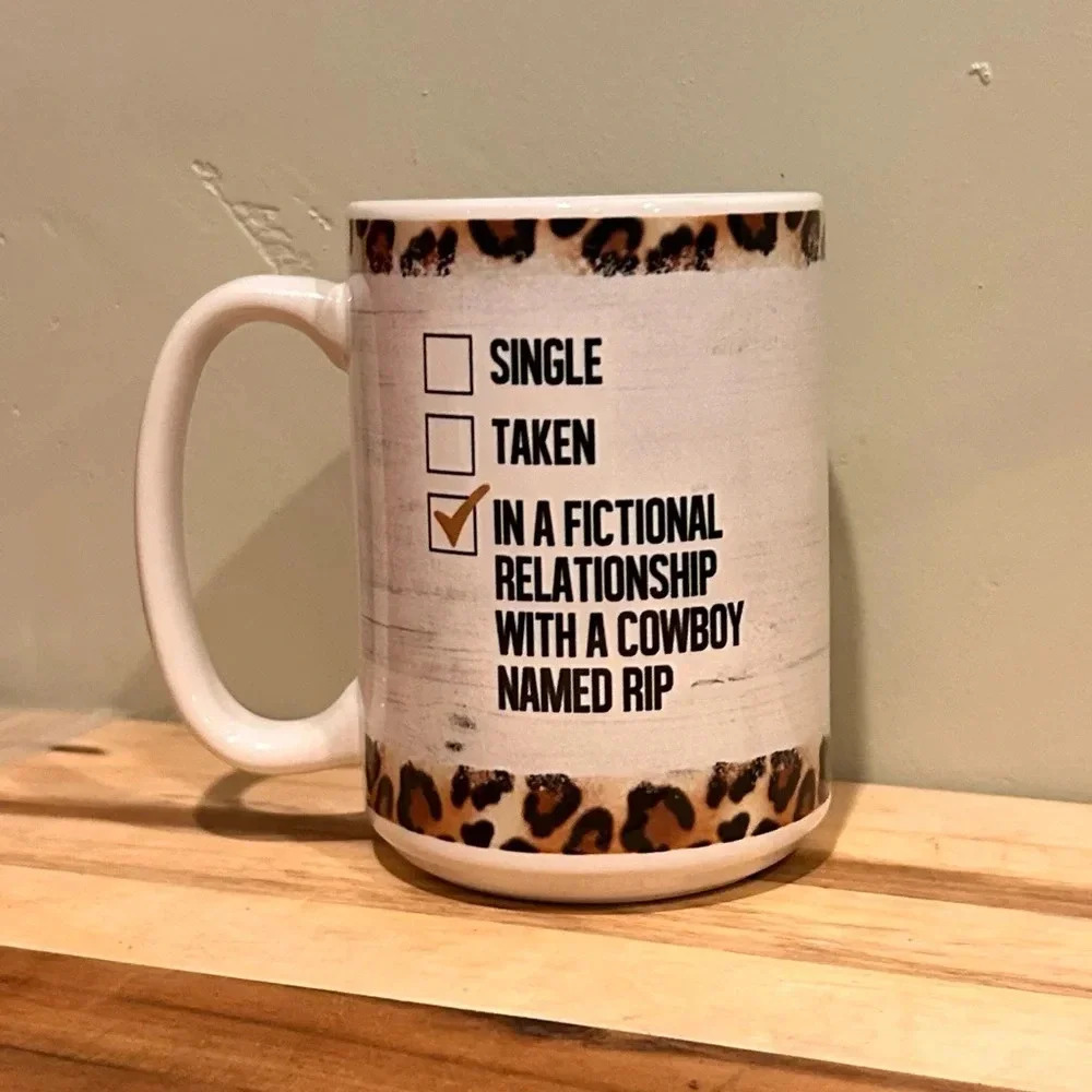 Ceramic Mug for “YELLOWSTONE” fans. White with cheetah print accents. NWTS! - Picture 4 of 6